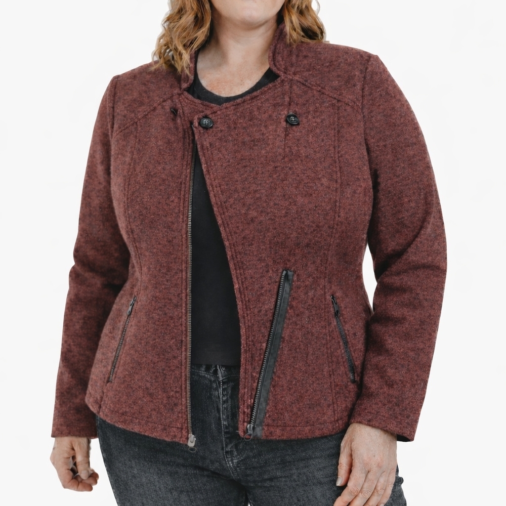 Coldwater Creek Underground Biker Jacket Women18 Y2K Cottage